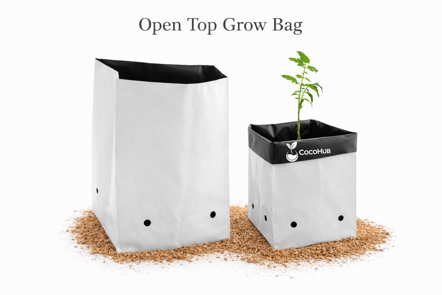 Grow Bags Vertical open top Cocopeat-chip-block