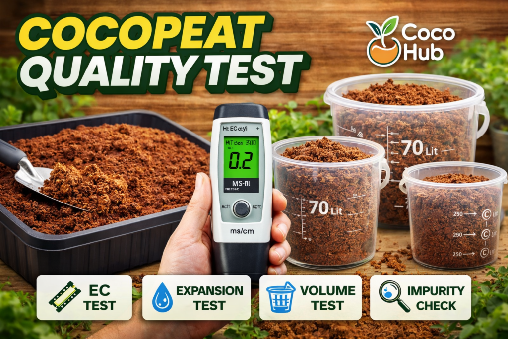 cocopeat quality test expansion of cocopeat block